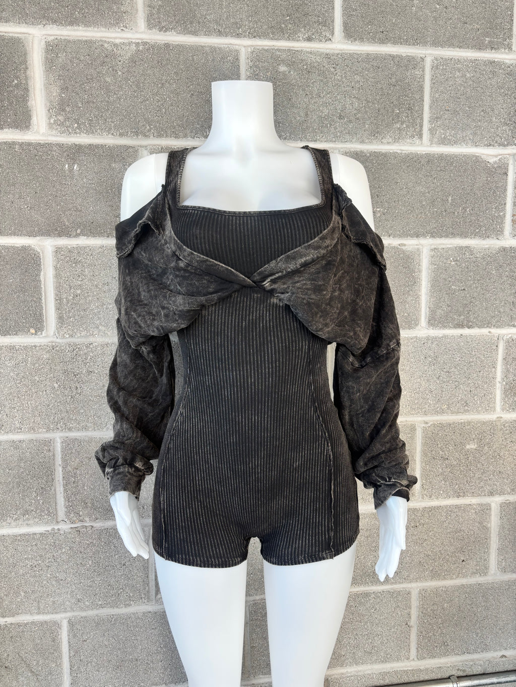Off The Shoulder Sleeve Romper