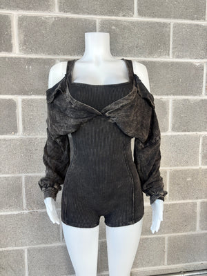 Off The Shoulder Sleeve Romper