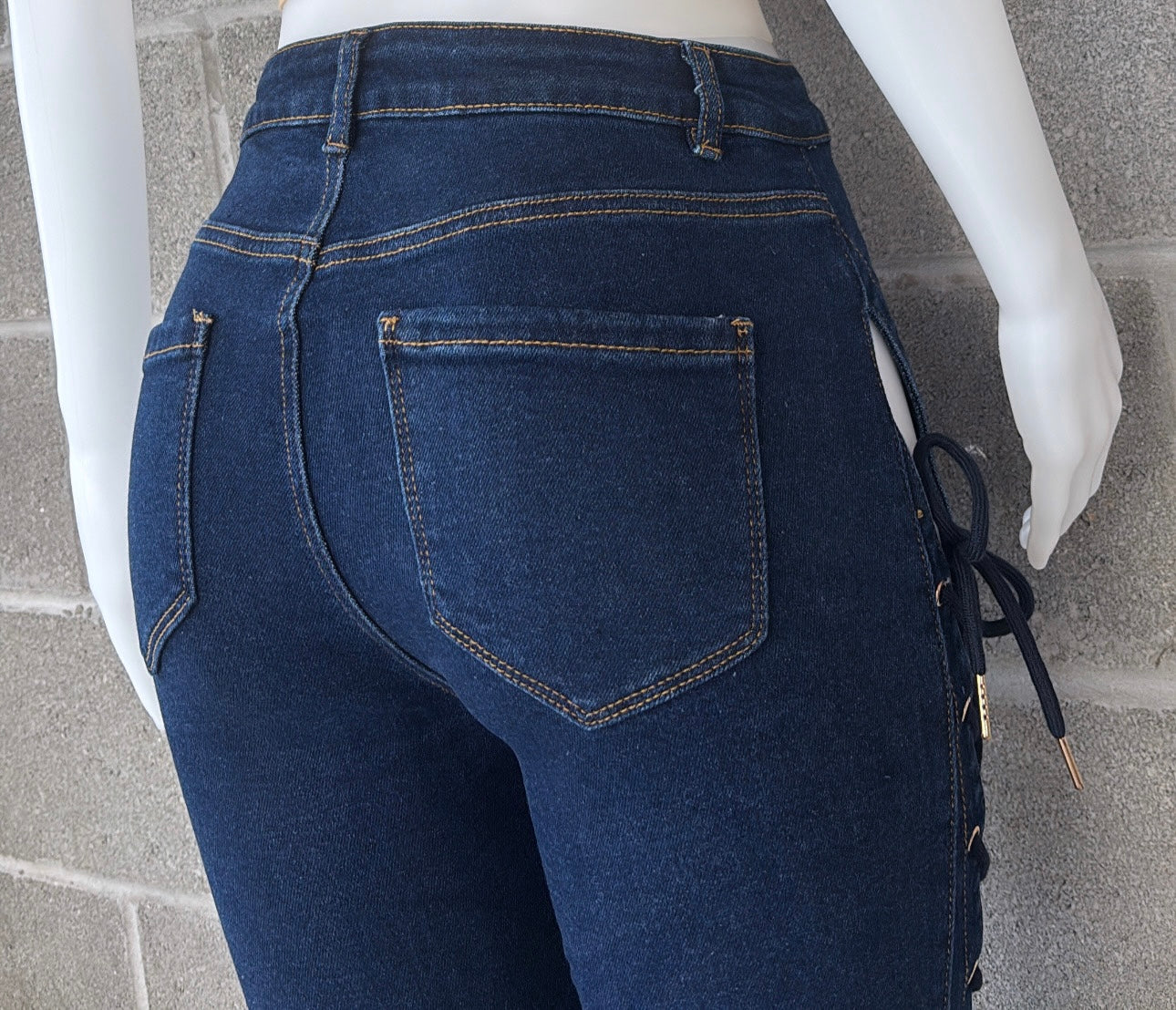 Lace Up Flare Jeans