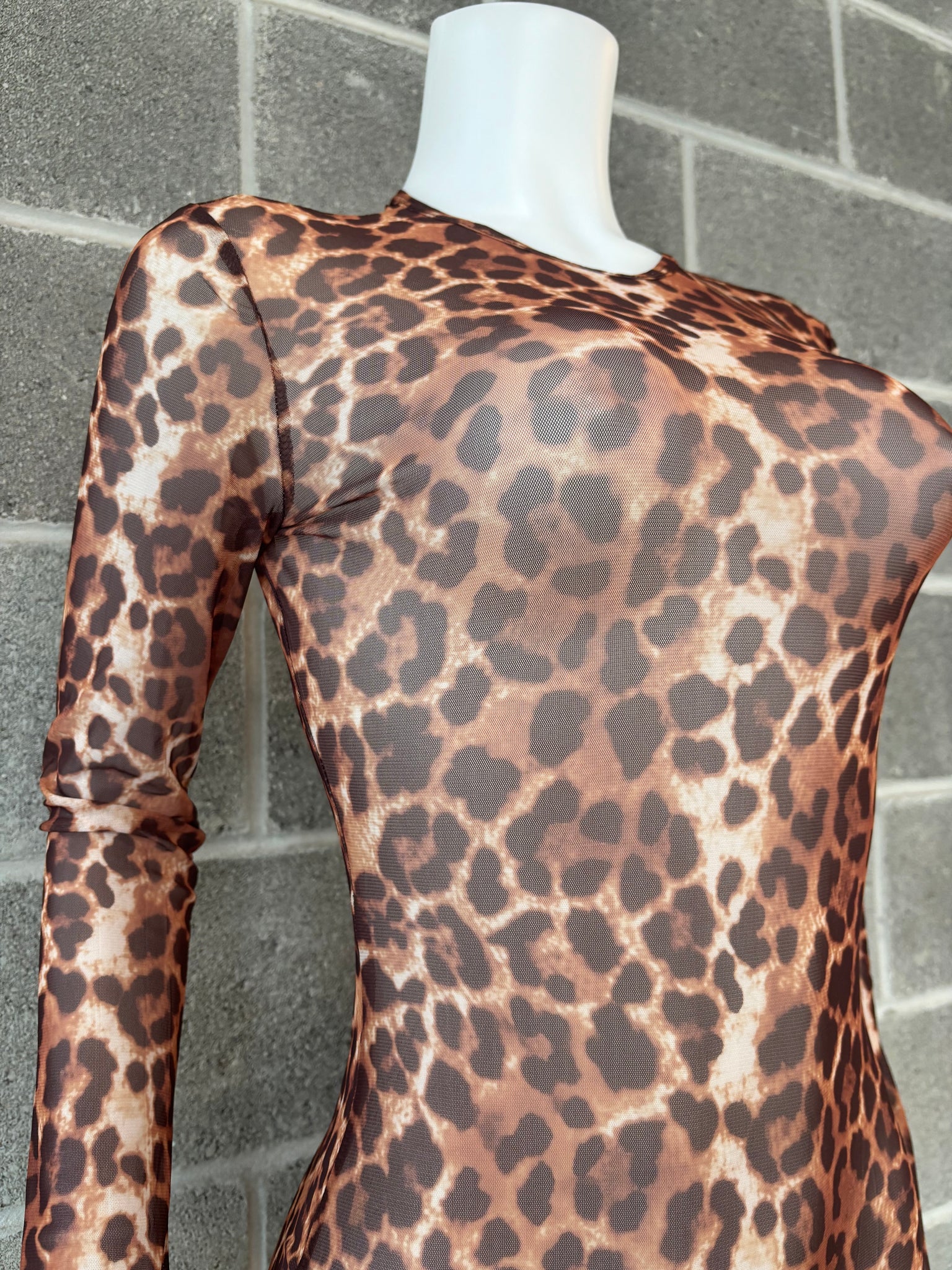 Leopard Mesh Romper