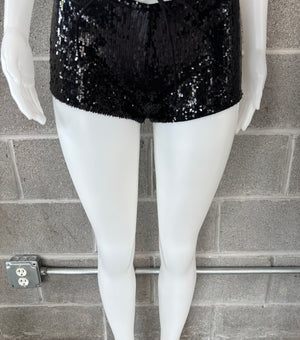 Black Sequin Shorts