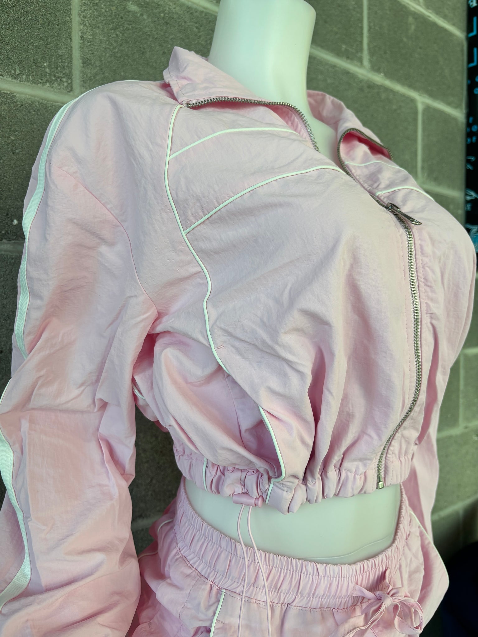 Pink Track Short Set