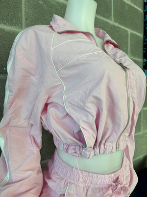 Pink Track Short Set