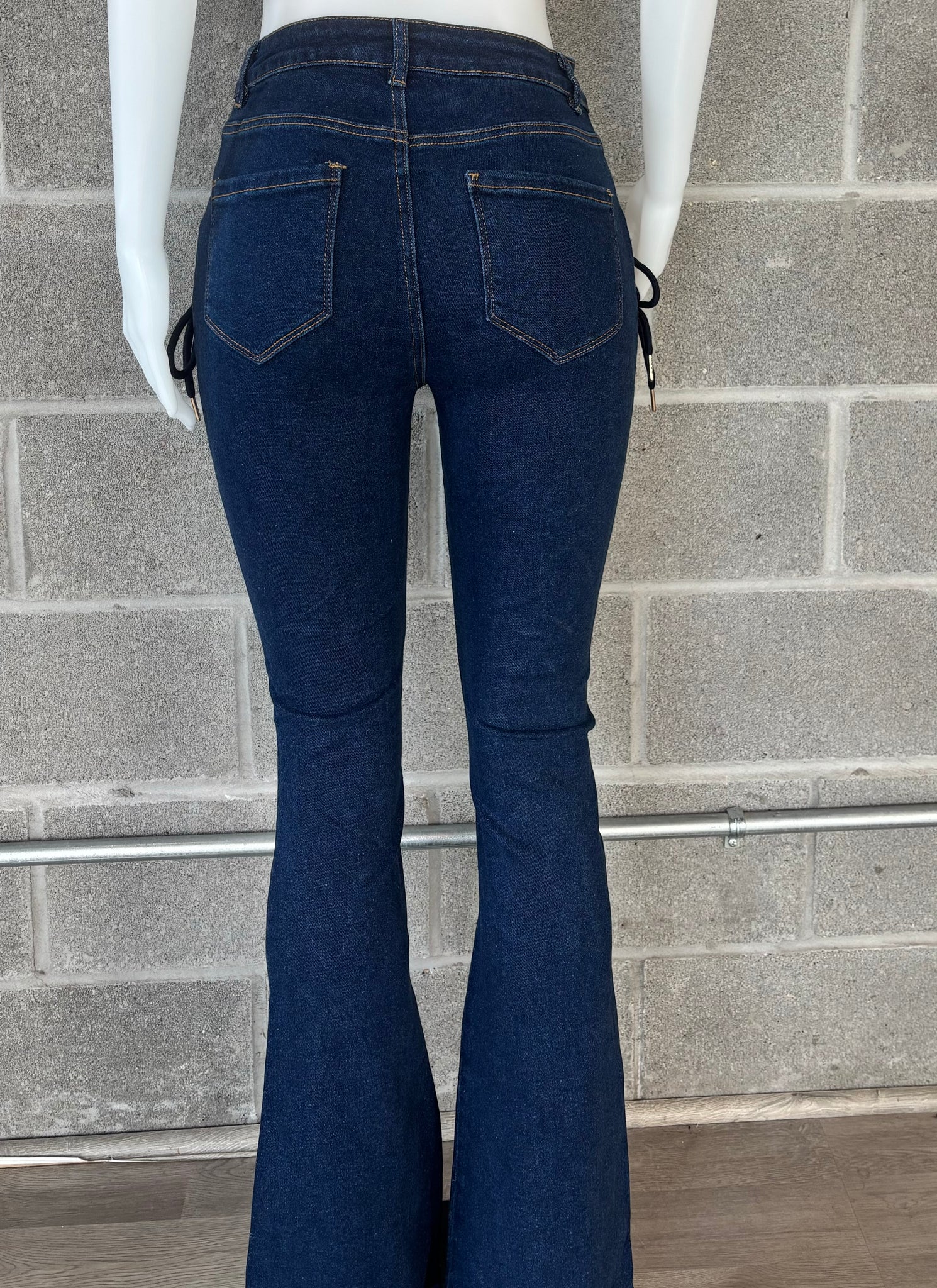 Lace Up Flare Jeans