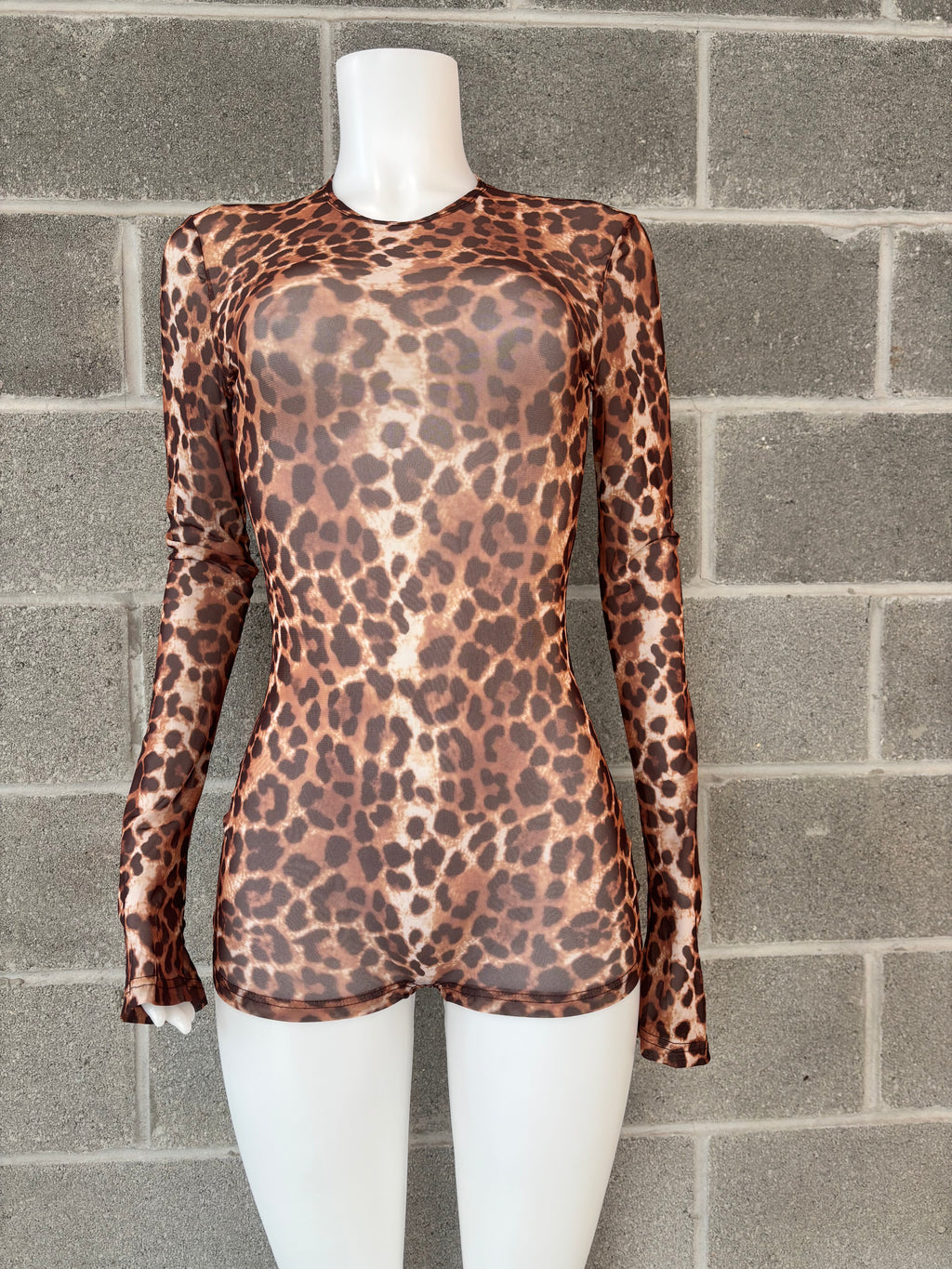 Leopard Mesh Romper