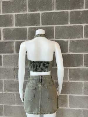 Vee Denim Two Piece Set