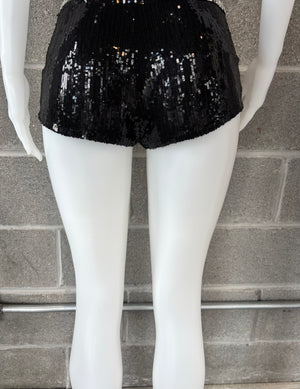 Black Sequin Shorts