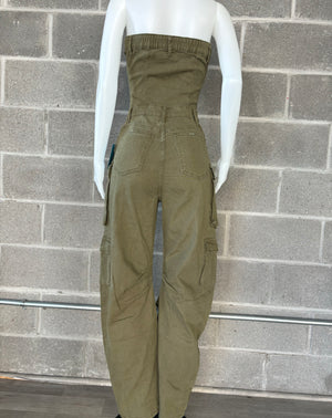 Olive Cargo Jumpsuit