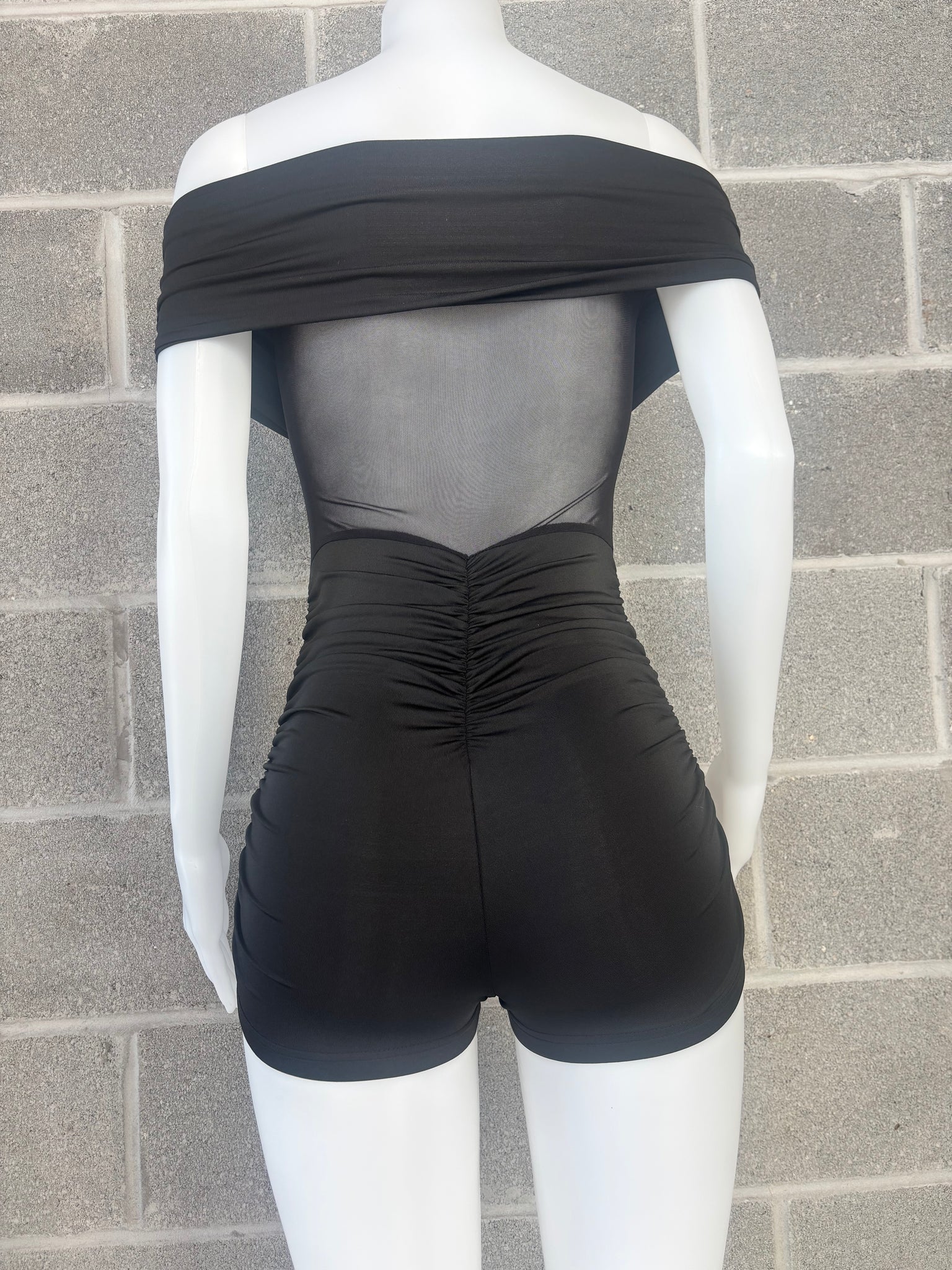 Mesh Off The Shoulder Romper