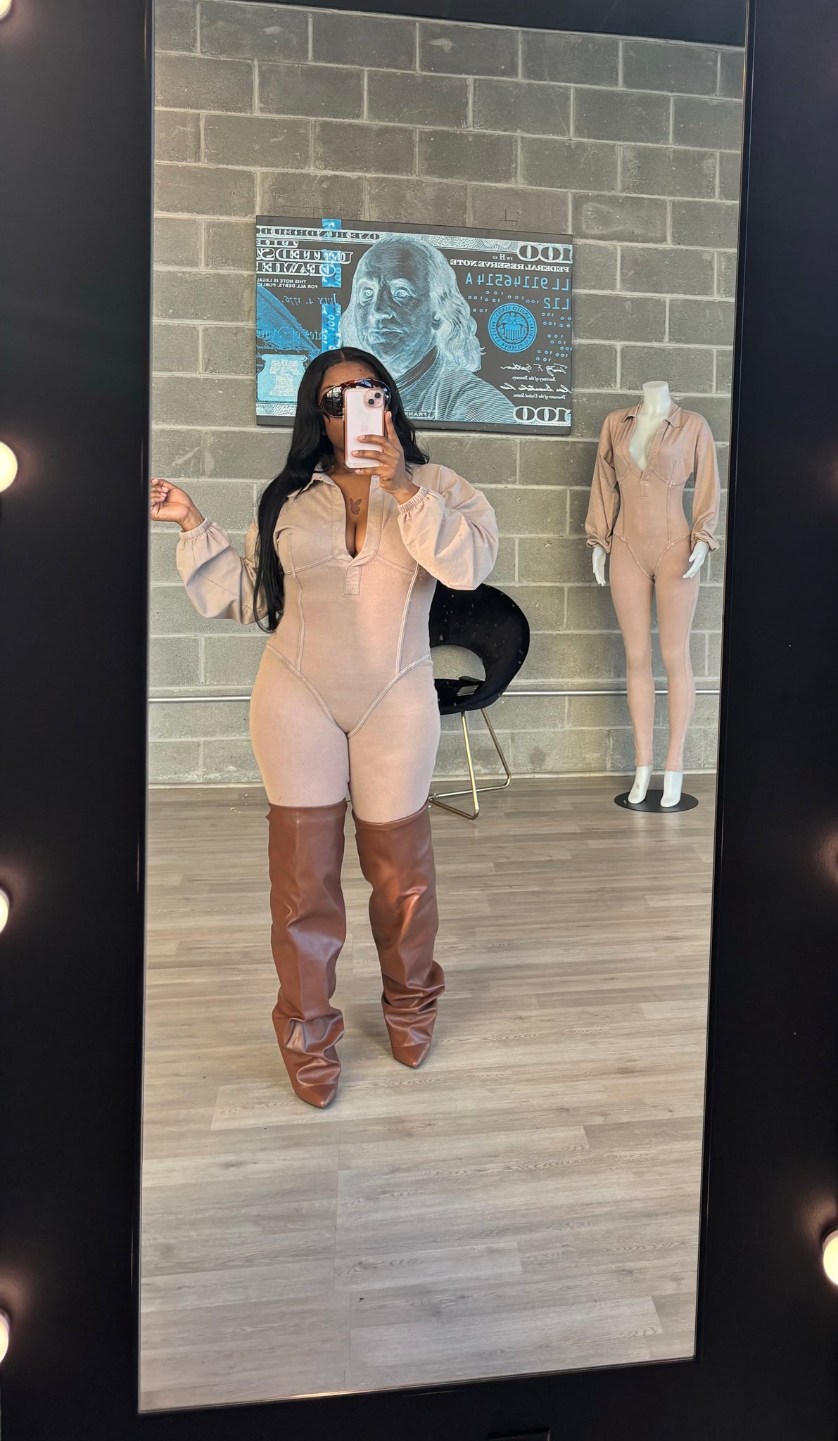 Draped Sleeve Jumpsuit