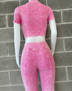 Mineral Wash Ribbed Flare Set
