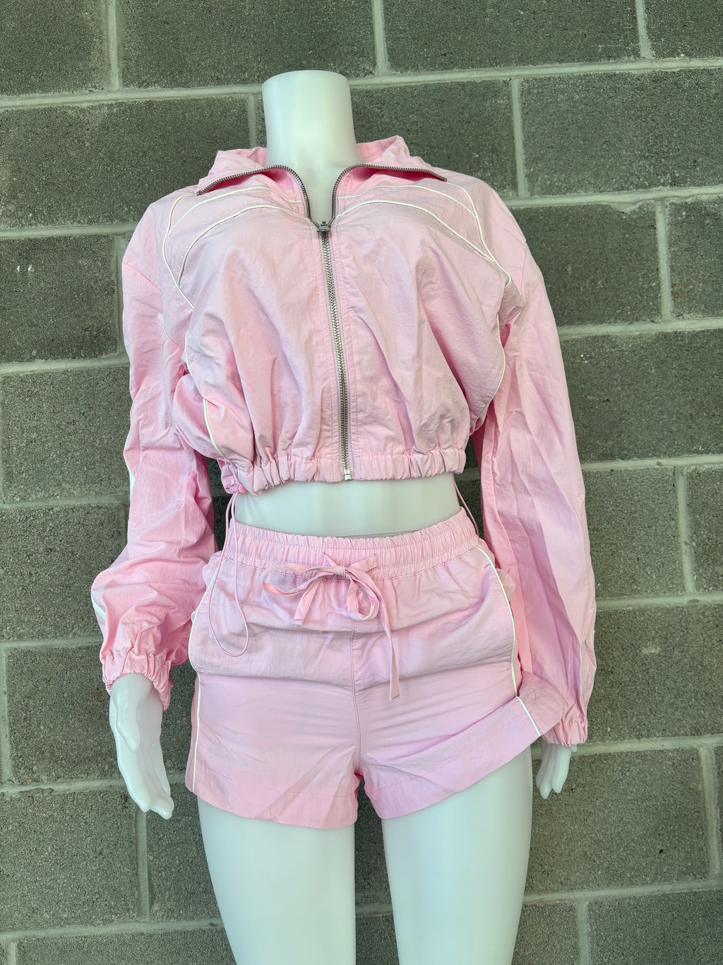 Pink Track Short Set