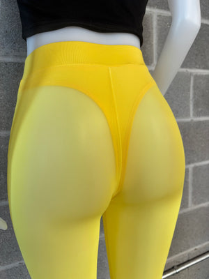 Yellow Mesh Leggings