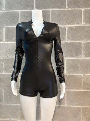 Pu Leather Romper