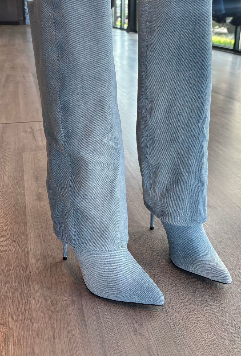 Denim Fold Over Boots