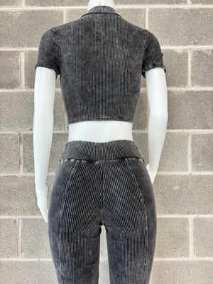 Mineral Wash Ribbed Flare Set