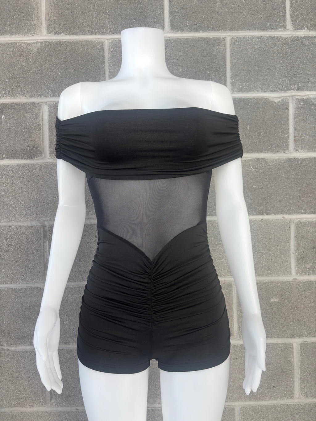 Mesh Off The Shoulder Romper
