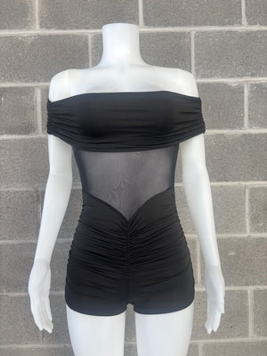 Mesh Off The Shoulder Romper